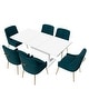 preview thumbnail 43 of 65, 7-Piece Clihome High-gloss Extendable Table Velvet Chair Dining Set