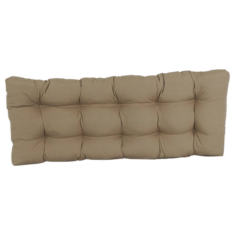 Solid Twill Tufted Indoor Bench Cushion (Multiple widths from 42 to 60 inch)