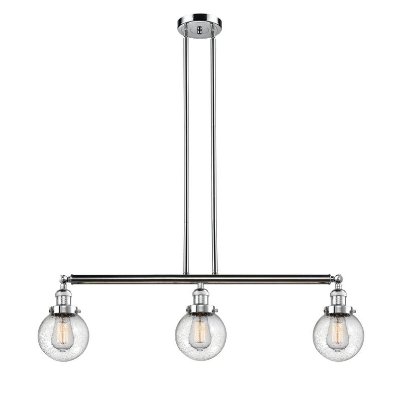 Innovations Lighting Beacon 3 Light 39" Wide Linear Chandelier - Polished Chrome / Seedy