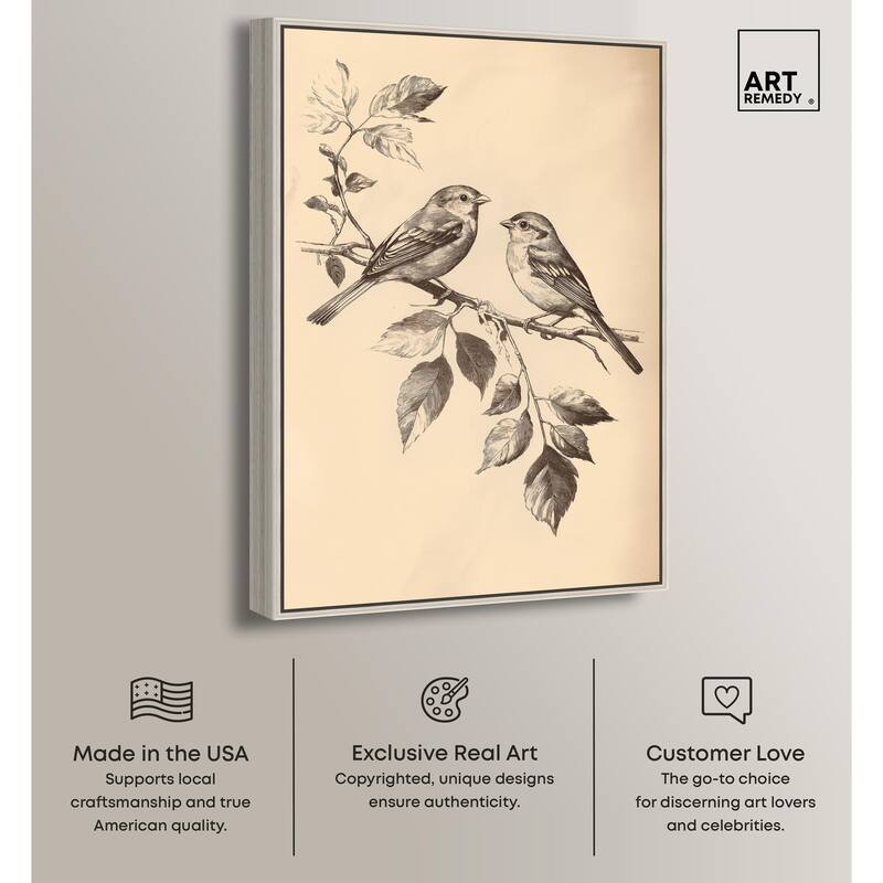 Pair of Finches II Canvas by Art Remedy