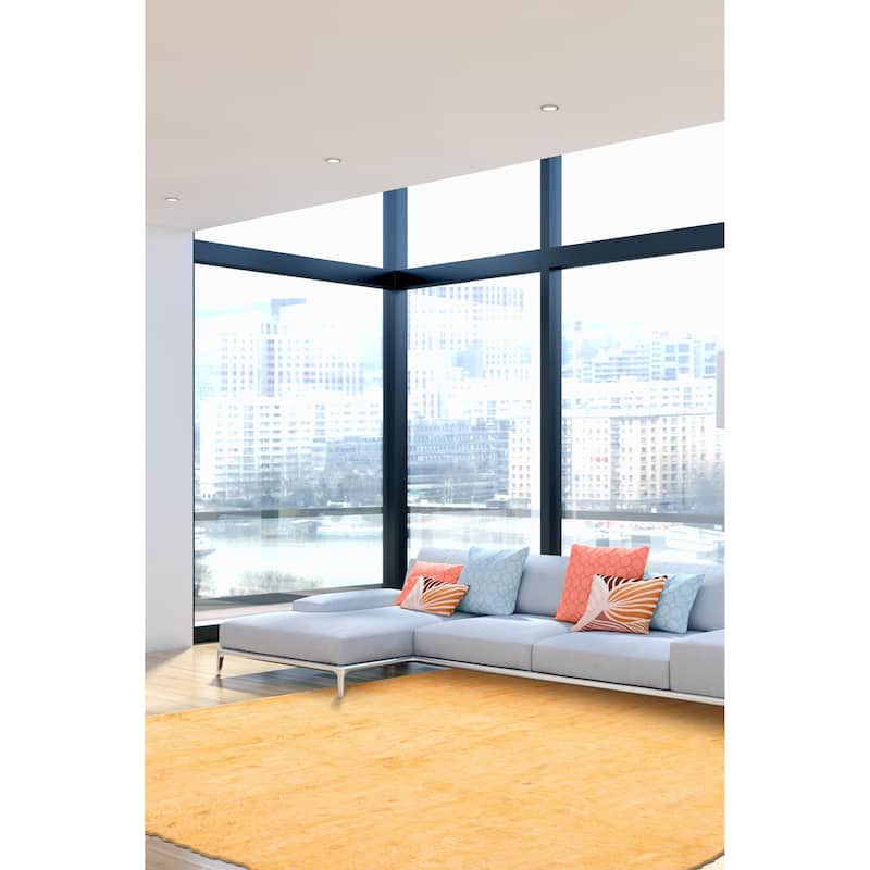 ECARPETGALLERY Hand-knotted Finest Peshawar Ziegler Orange Wool Rug - 10'0 x 10'0