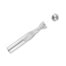 1 Pc, Drill America 7/16" Carbide 2 Flute Single End End Mill, MMO7/16-2FSE