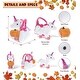 preview thumbnail 2 of 4, DolliBu Plush Pet Carrier Pink Unicorn Stuffed Animal w/ Pumpkin Decor - 9 inches