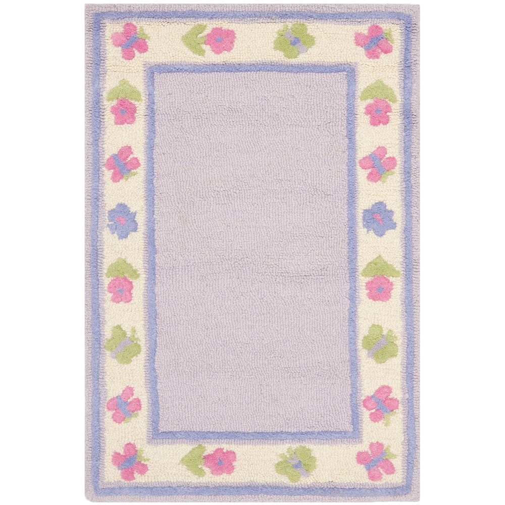 SAFAVIEH Handmade Children's Butterflies Garden Deogilde New Zealand Wool Rug