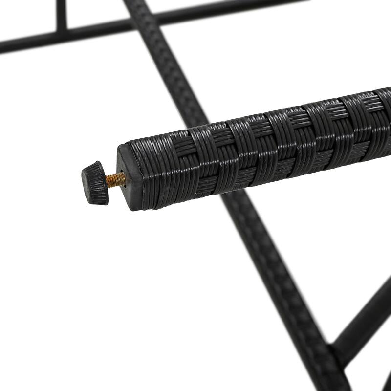 5-Piece Outdoor Acacia Wood Bar Height Table And Four Stools With Cushions