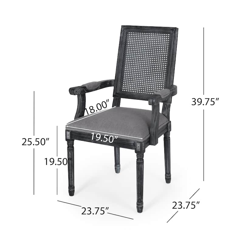 Kitchen Side Chairs, Queen Anne Dining Chairs, Vintage Weathered Finish Kitchen Side Dining Chairs with Rubberwood Frame