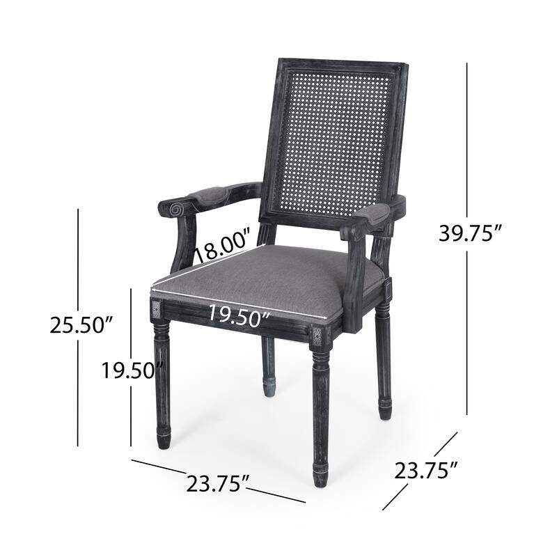 Rustic Set of 2 Bar Stools with Rattan Backrest Foam Cushioned Seat, Solid Wood Frame for Kitchen Island Bar Dining Room
