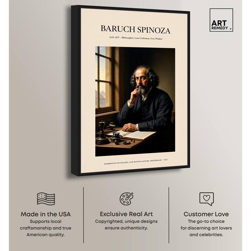 Philosopher Spinoza Canvas by Art Remedy