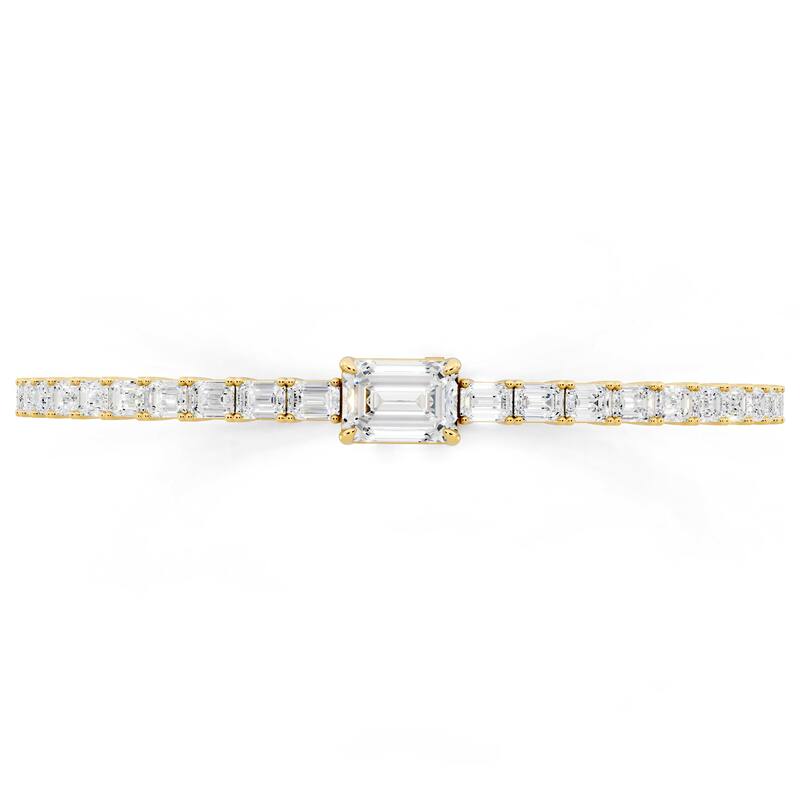 Auriya 14K Gold Emerald Lab Grown Diamond Fashion Bracelet 6 ct. tw. (E-F VS)