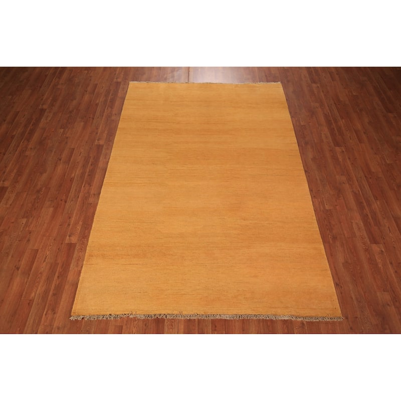 Modern Gabbeh Oriental Area Rug Handmade Wool Carpet - 5'7" x 8'1"