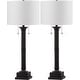 preview thumbnail 7 of 7, SAFAVIEH Lighting 35-inch Estilo Column Dark Grey Table Lamp (Set of 2)