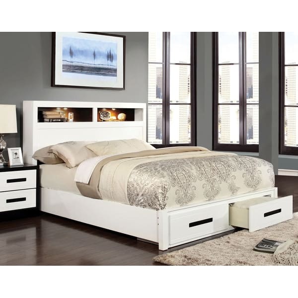 Furniture Of America Deas Modern White Solid Wood Storage Platform Bed Overstock 9978760 I was on a budget so buying a separate closet to store things was not the feasible option for. furniture of america