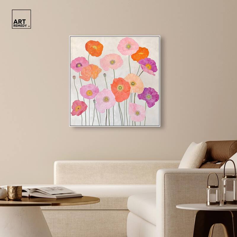 Sunset Poppy Chorus I Canvas by Art Remedy
