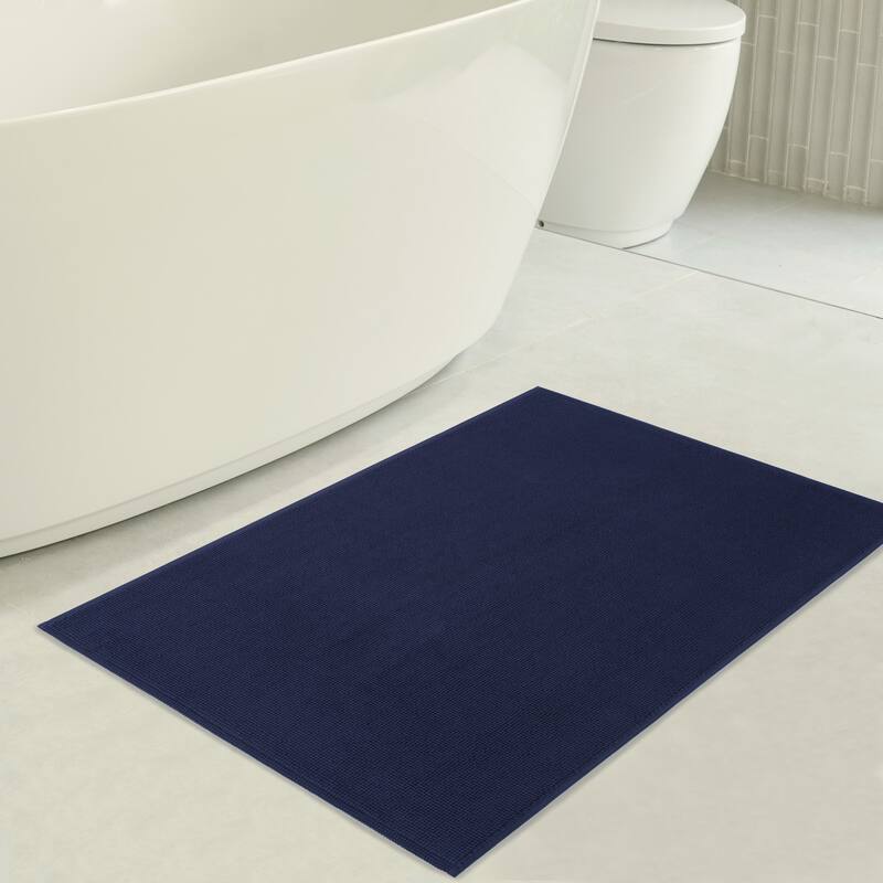 American Soft Linen 100% Cotton Bath Mat Rugs, 20x34 inches Slip Resistant Bottom Base Bath Mats for Bathroom
