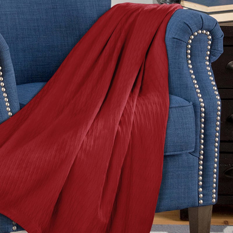 Superior Diamond Weave All-Season Bedding Cotton Blanket
