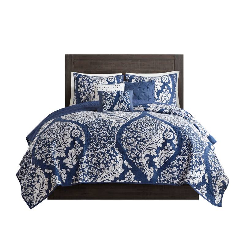 GDF Studio - Vienna Printed Cotton Reversible Quilt Set with Throw Pillows