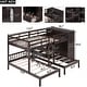 preview thumbnail 18 of 28, Minimalist Design Full-Over-Twin-Twin Bunk Bed with 3 drawers,Shelves, Wardrobe and Mirror,Store Books,Display Decorations