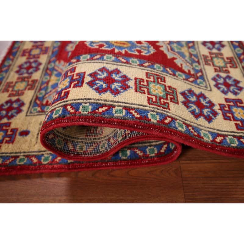 Red Kazak Oriental Foyer Rug Handmade Foyer Wool Carpet - 2'8" x 3'11"