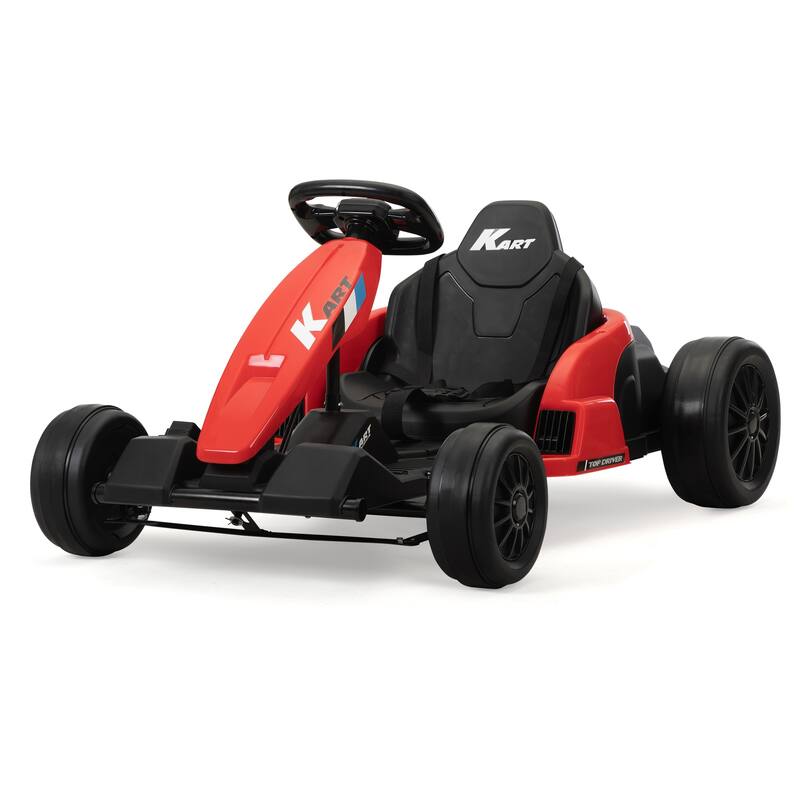 Cool Go-Kart Toy for Kids with Music, Outdoor Exclusive Go-Kart for Kids with Protective Gear, 12V Ride on Car
