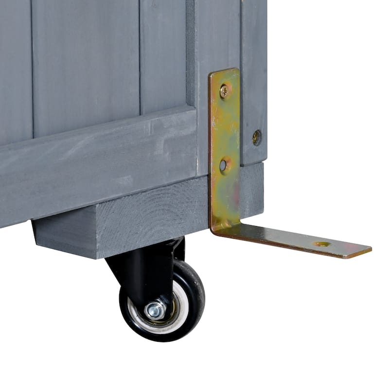 60.2"W Rolling Outdoor Kitchen Island with Wheels and Stainless Steel Top, Wood Grill Cart with Spice Rack&Wine Rack