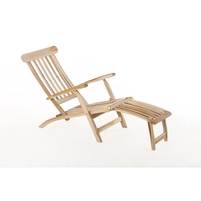 Nordic Teak Natural Outdoor Sun Lounger - Beige