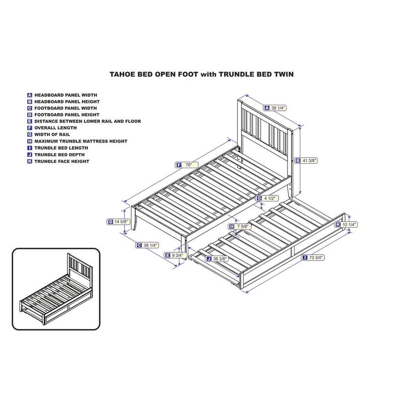 Tahoe Bed with USB Turbo Charger and Twin Trundle