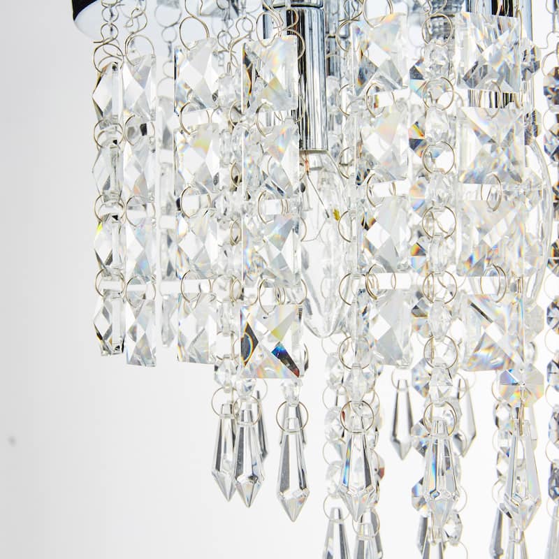 CO-Z 11" 5-light Flush Mount Crystal Chandelier Ceiling Light