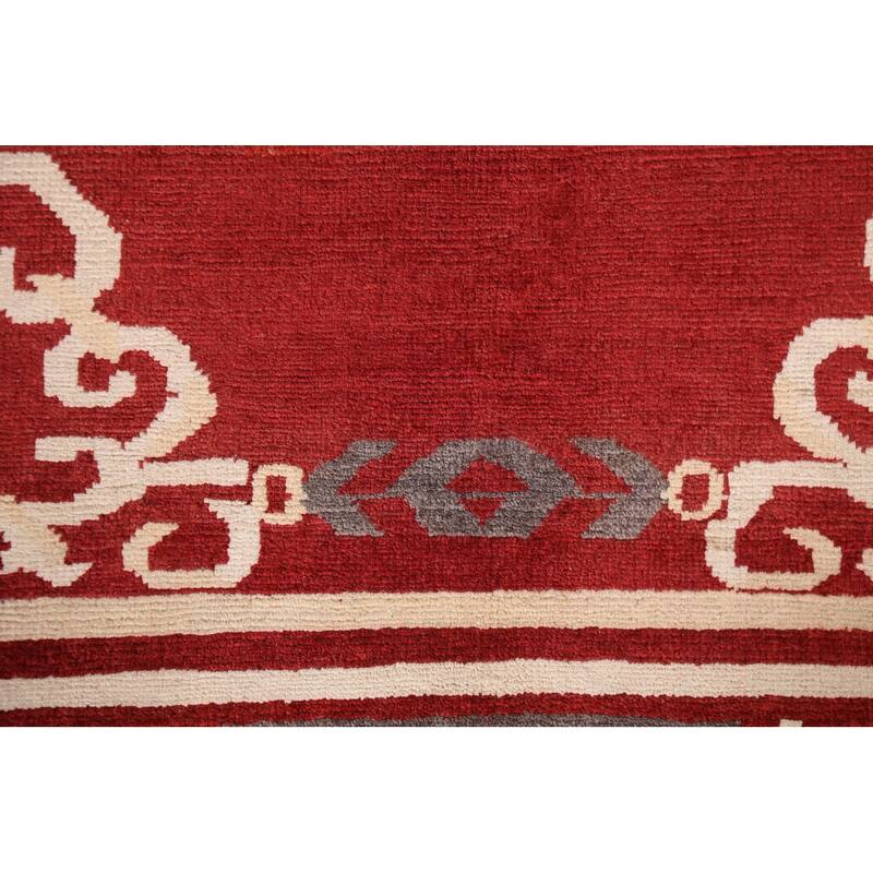 Geometric Oriental Gabbeh Kashkoli Area Rug Hand-knotted Wool Carpet - 5'4" x 7'8"