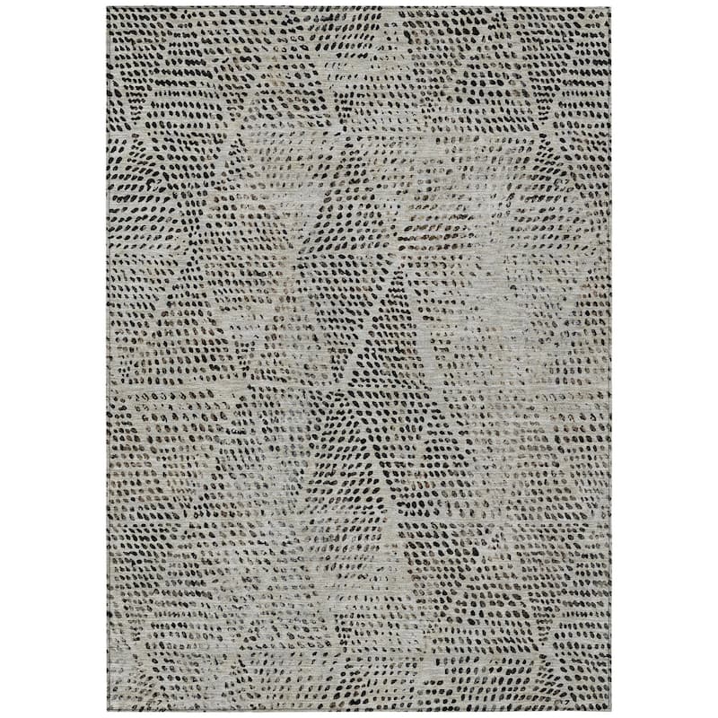 HomeRoots Geometric Transitional Rectangle Outdoor Rug