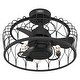 preview thumbnail 14 of 14, Hunter Fandelier 20" Rotonda Matte Black Ceiling Fan LED Light Handheld Remote Farmhouse, Industrial, Caged Chandelier