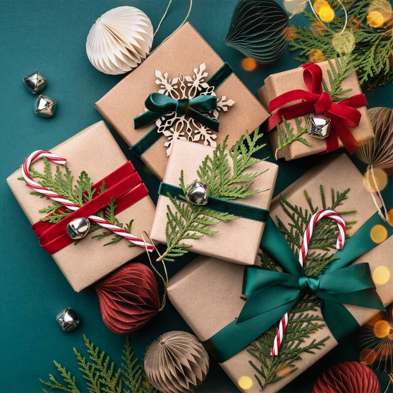 4 Roll Christmas Ribbons 10 Yards Deer Christmas Tree Snowflake Pattern