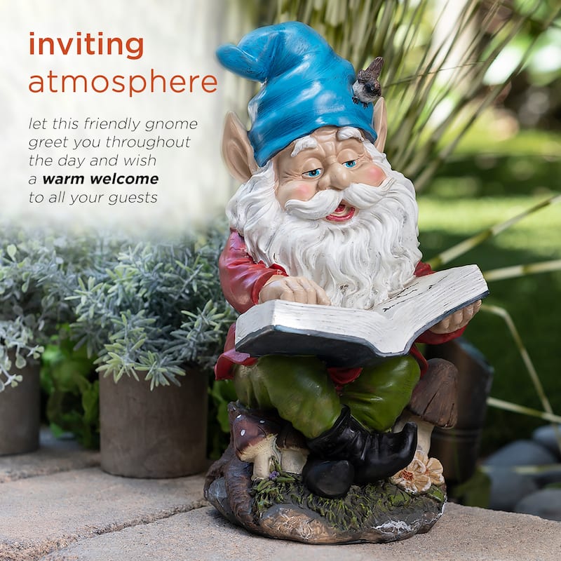 Gnome Folding Hands Looking Up Garden Statue