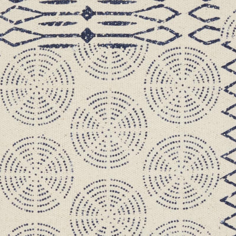 HomeRoots Indigo And Ivory Geometric Throw Pillow