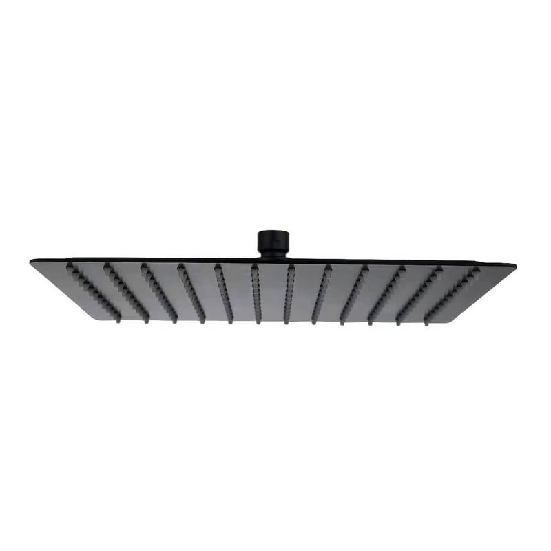 10 Or 12 Inch Rain Shower Head Square Rainfall High Pressure Adjustable Ultra Thin Bathroom Showerhead Stainless Steel - 10" x 10" - Matte Black