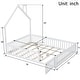 preview thumbnail 3 of 14, Wood Full Size House Platform Bed with Guardrail