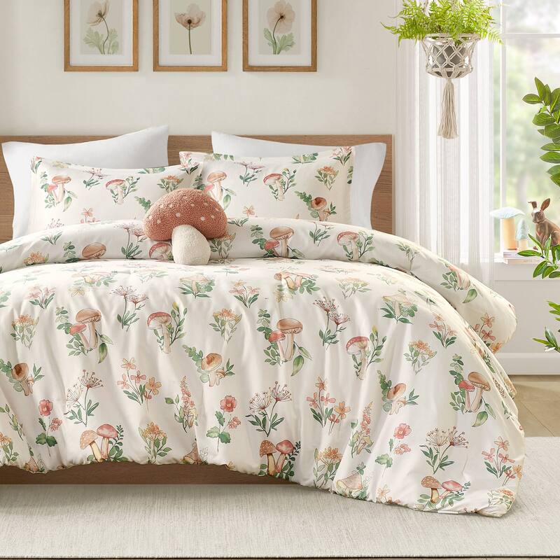 Intelligent Design Brynn Mushroom Garden Comforter Set - Green - Queen