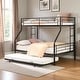 preview thumbnail 1 of 11, Durable Twin Over Full Metal Bunk Bed with Trundle, Quiet Sturdy Frame, Easy Setup, and Under-Bed Storage Space Black