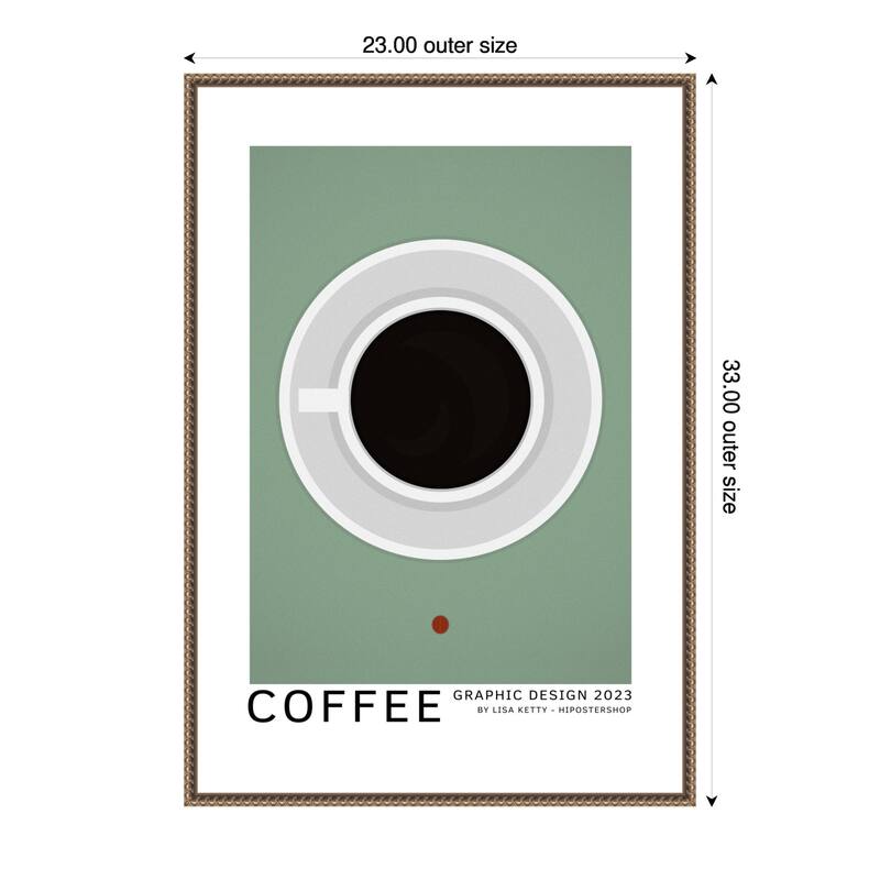 Coffee Crosssection by Lisa Ketty Framed Canvas Wall Art Print - 23 x 33 in