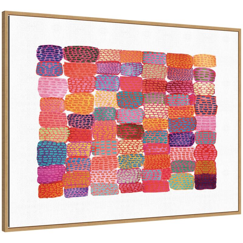 Kate and Laurel LD Palette Patchwork by Lordy Dordie Framed Canvas Wall Art Print - 42 x 32