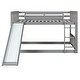 preview thumbnail 7 of 13, Full over Full Multiple Functional Bunk Bed with Slide & Ladder, Grey