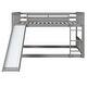 preview thumbnail 7 of 13, Modern & Clean Design Full over Full Multiple Functional Sturdy Wood Bunk Bed with Slide and Ladder, Easy Assembling, Grey