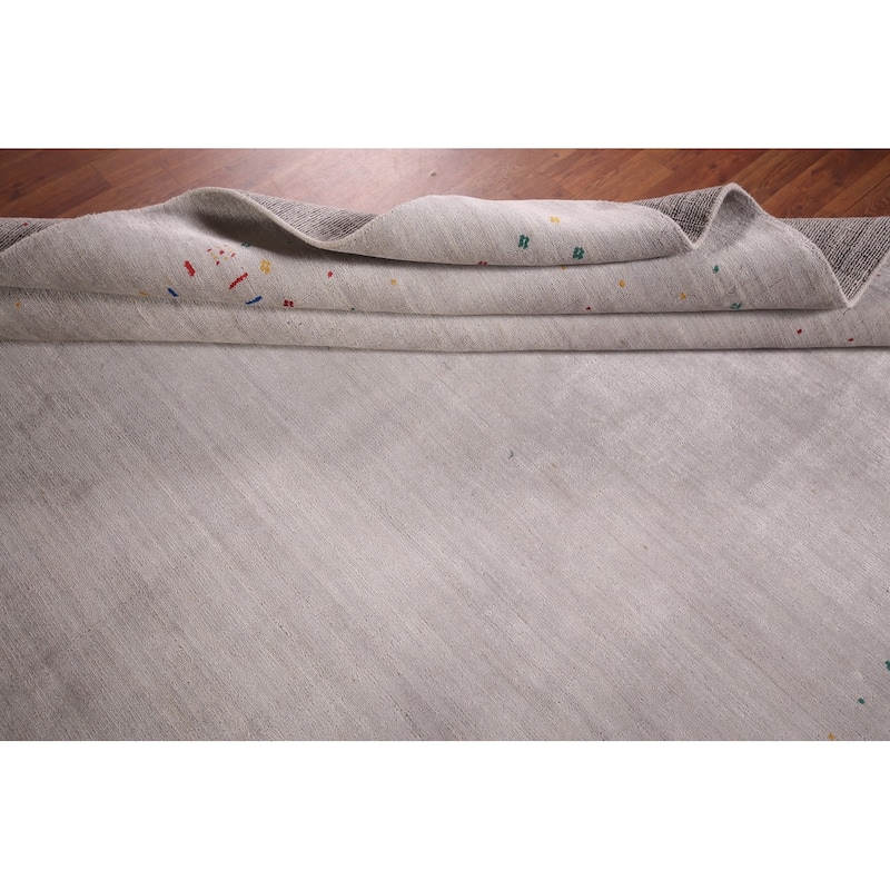 Tribal Gabbeh Indian Square Area Rug Hand-Knotted Wool Carpet - 7'5"x 7'9"