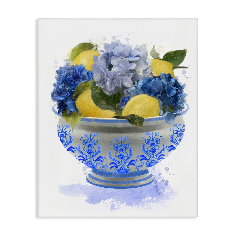 Stupell Hydrangea & Lemon Bowl Canvas Wall Art Design By Matthew Piotrowicz