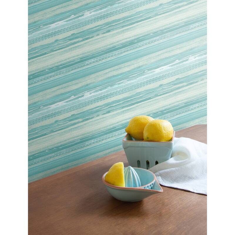 Seabrook Designs Boho Rhapsody Horizon Brushed Stripe Unpasted Wallpaper