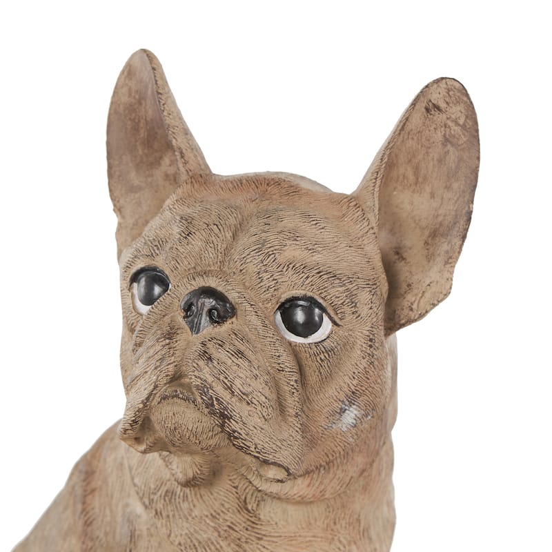 Resin Dog Textured Indoor Outdoor Planter with Antique Pot - Brown - Roche River Decor