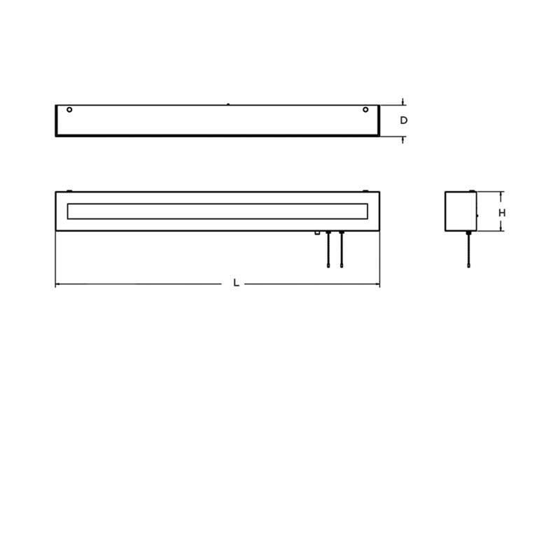 Hayes 4-feet Satin Nickel LED Overbed Fixture, White Acrylic Shade