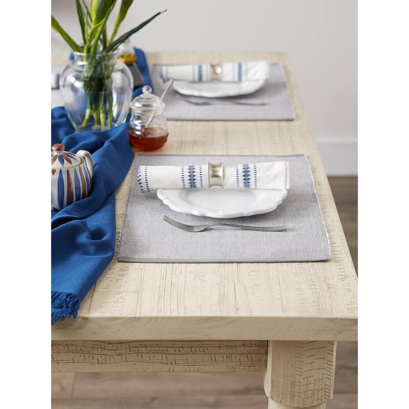 DII Black & White 2-Tone Ribbed Placemat (Set of 6)
