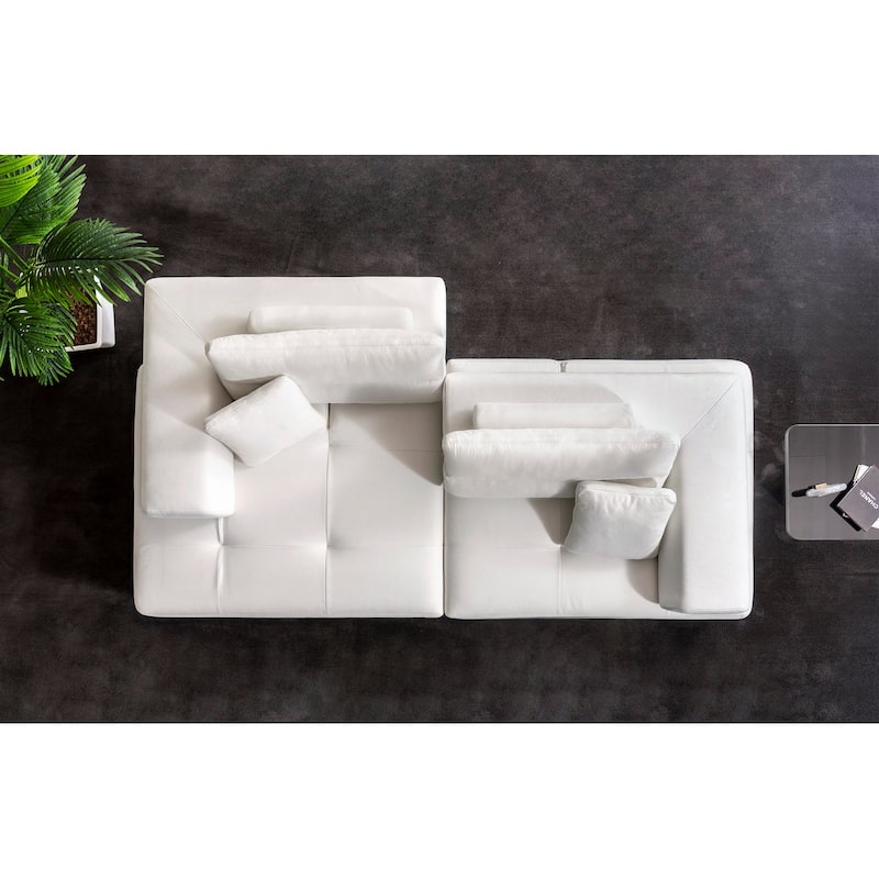 Pasargad Home Turkish Ravenna Sofa with Sliding Backrest & Armrests - W110"xD45"xH24"