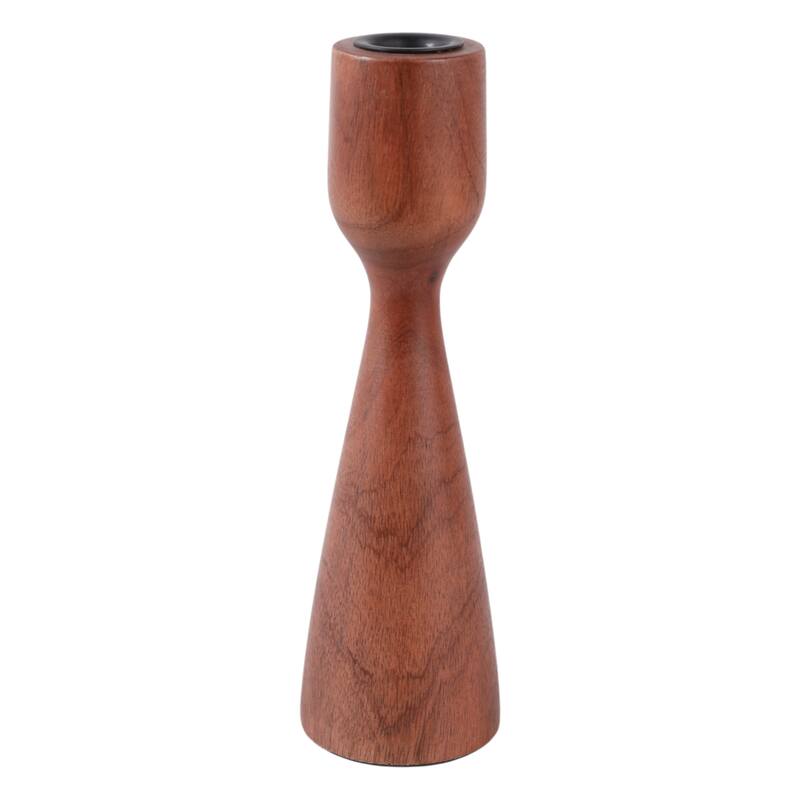 Mango Wood Taper Candle Holder Minimalist Silhouette Modern Design