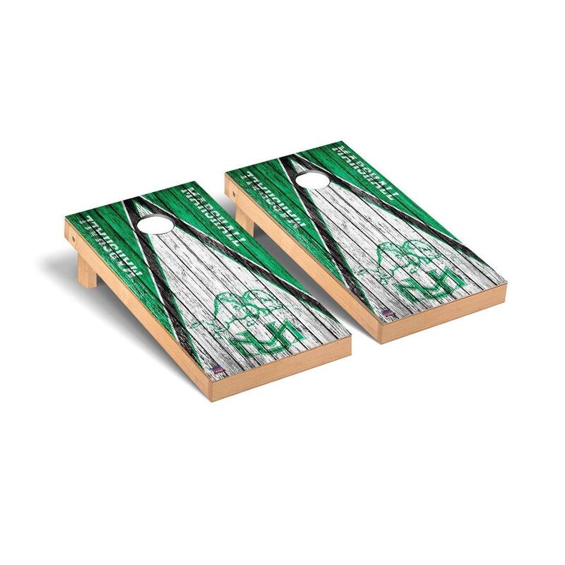College Vault Marshall Thundering Herd Weathered Cornhole Board Set